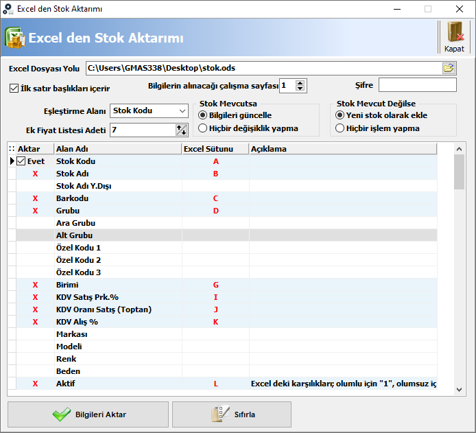 WOLVOX ERP Programı Excel' den Cari ve Stok Kart Aktarım işlemleri